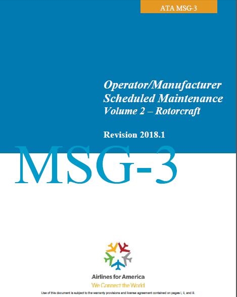 ATA MSG-3 v2 -2018 Operator/Manufacturer Scheduled Maintenance D - $90. ...